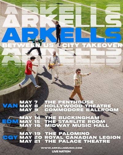 Arkells Announce Between Us City Takeover With Three Night Run At Vancouver Clubs