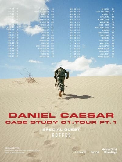 Daniel Caesar Announces Case Study 01: Tour Pt. 1