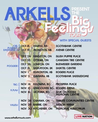 Arkells Announce “Big Feelings” Cross-Canada Tour With Special Guests: Poolside, Joel Plaskett Emergency, K.Flay And Valley