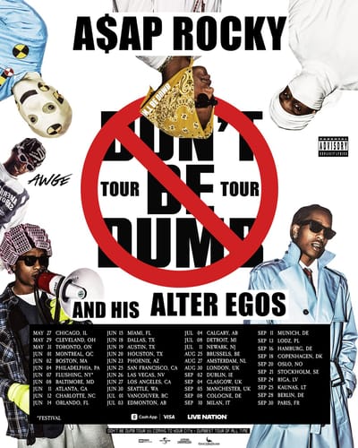 A$AP Rocky Announces Don’t Be Dumb World Tour