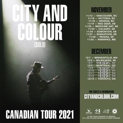 City and Colour Announces Canadian Solo Show Dates