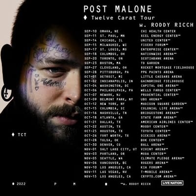 Post Malone Announces The Twelve Carat Tour