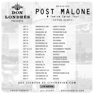 Post Malone & Dre London Announce Exclusive Tour After Parties