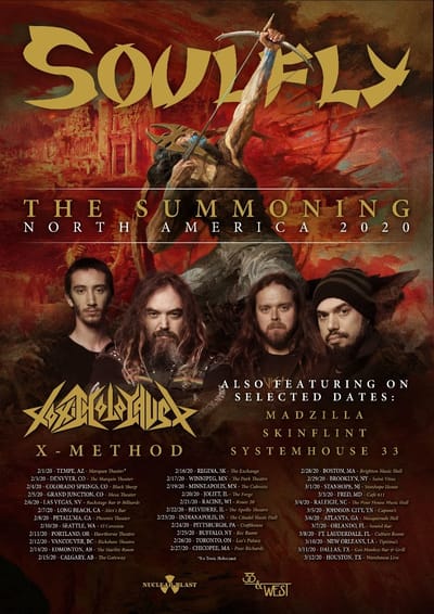 Soulfly Announce The Summoning North American Tour 2020 With Toxic Holocaust and X-Method
