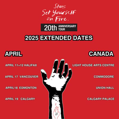 Stars Extend North American Tour In Celebration Of The 20th Anniversary Of Set Yourself On Fire