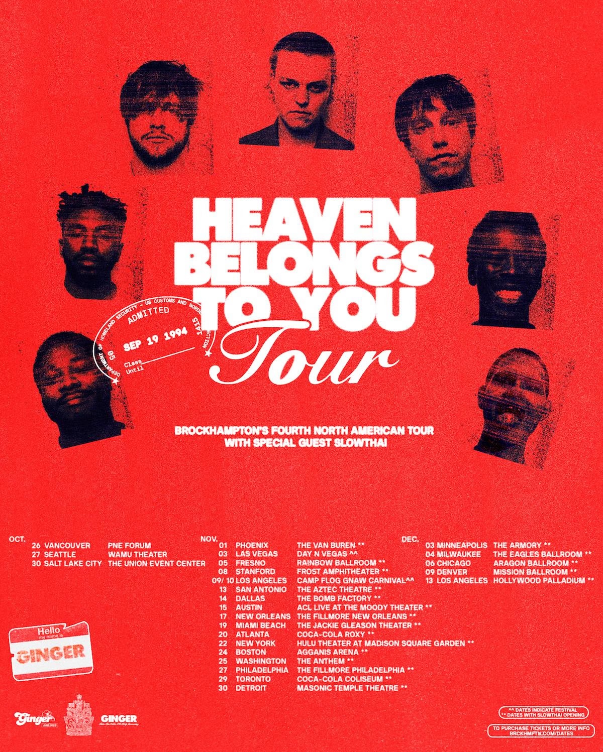 BROCKHAMPTON announces North American tour + GINGER out now