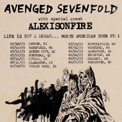 Avenged Sevenfold Announces First Leg Of ‘life Is But A Dream…’ North American Tour With Special Guest Alexisonfire
