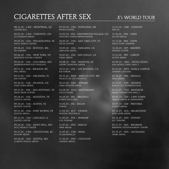 Cigarettes After Sex Announce World Arena Tour