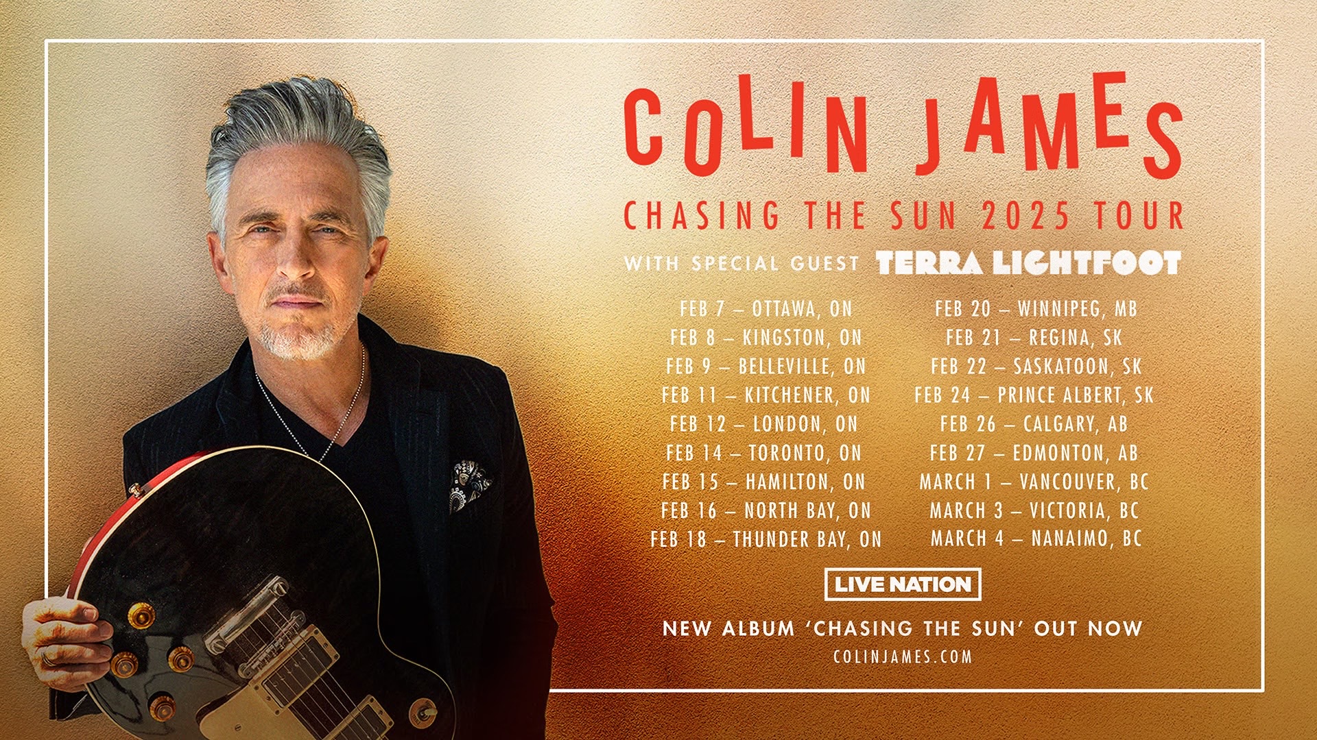 Colin James Announces 2025 Canadian Tour