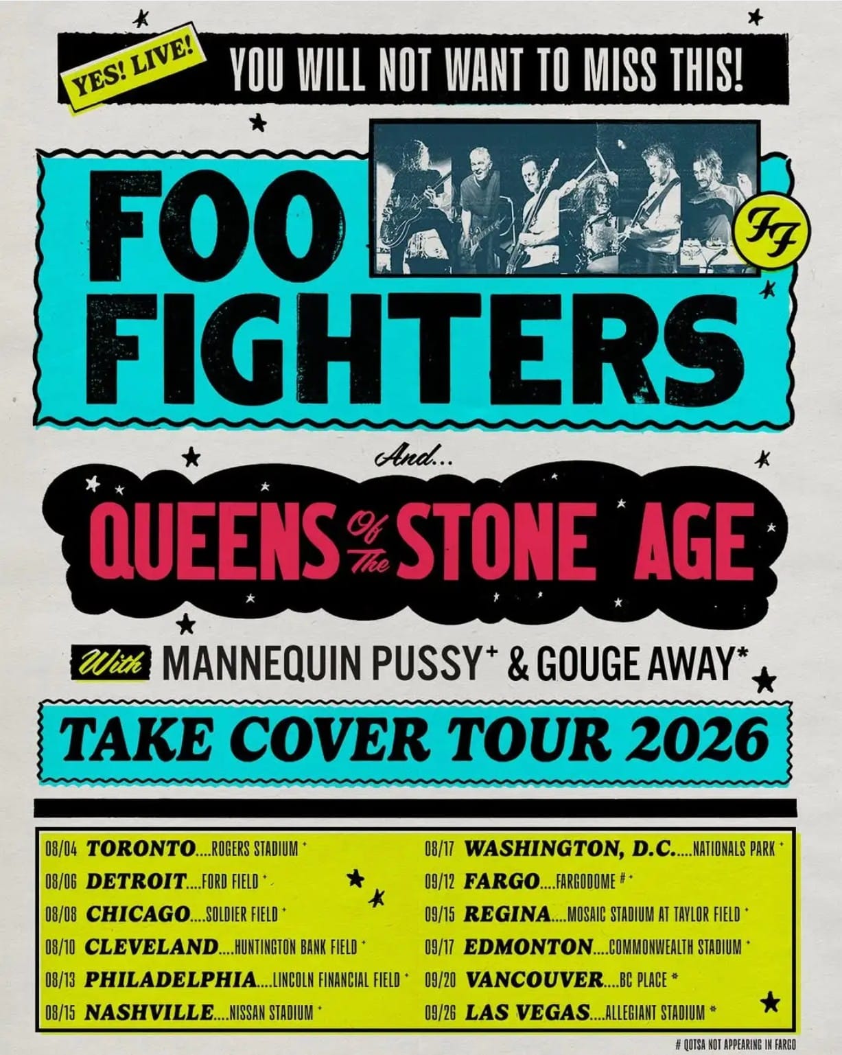 Foo Fighters 2026 Stadium Tour Dates Announced Today General On Sale October 31