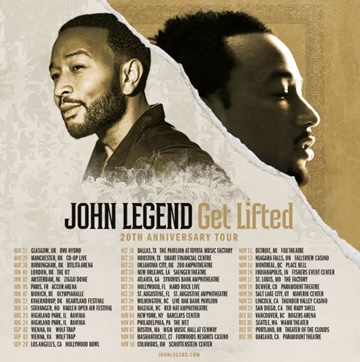 John Legend Announces “Get Lifted 20th Anniversary World Tour” In Celebration Of His Groundbreaking Debut Album