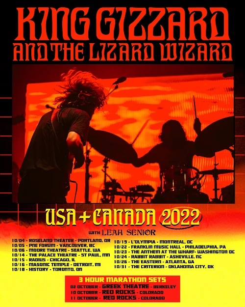 King Gizzard & The Lizard Wizard Reschedule Tour to Fall 2022