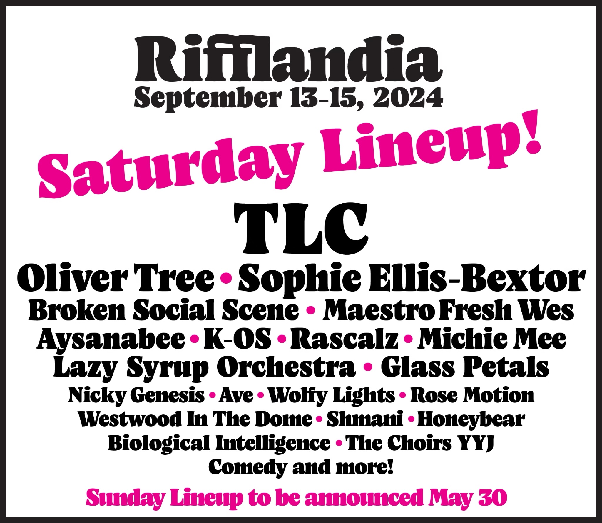 Rifflandia Festival Announces 2024 Saturday Lineup