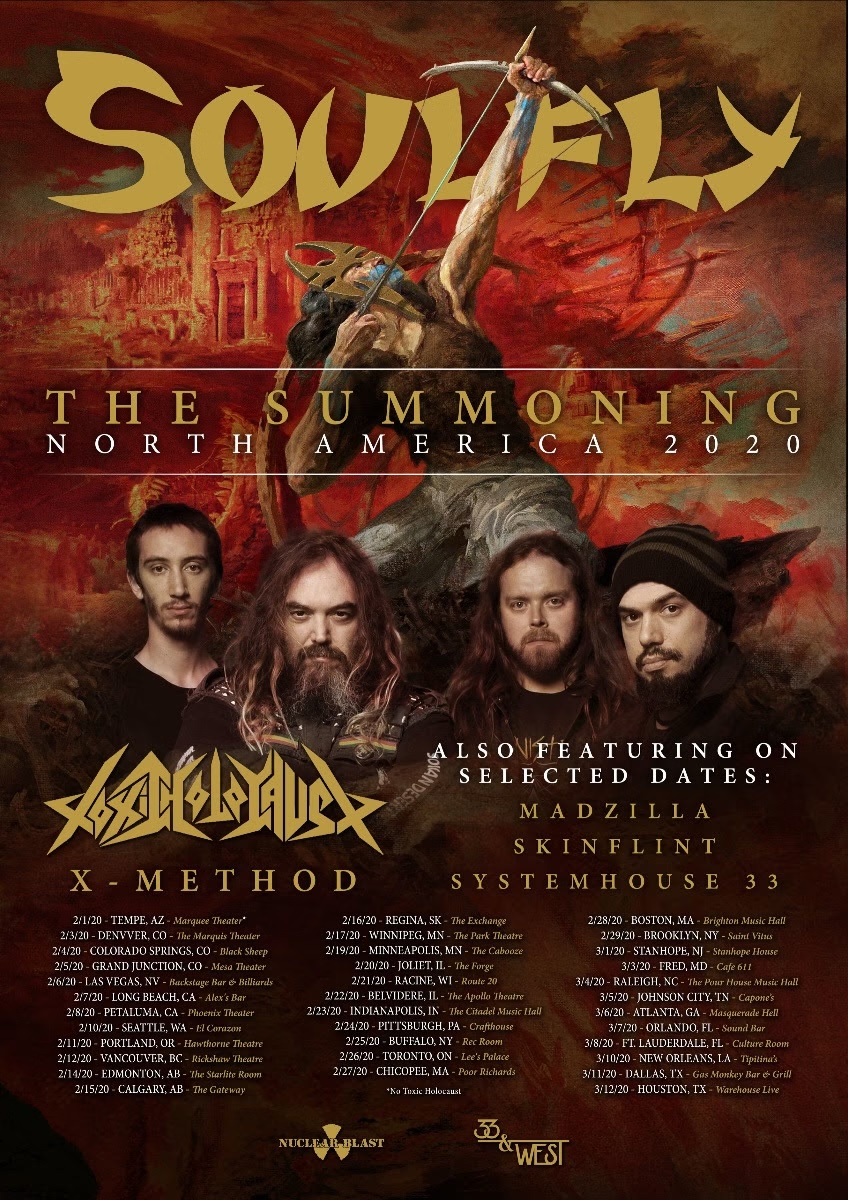 Soulfly Announce The Summoning North American Tour 2020 With Toxic Holocaust and X-Method