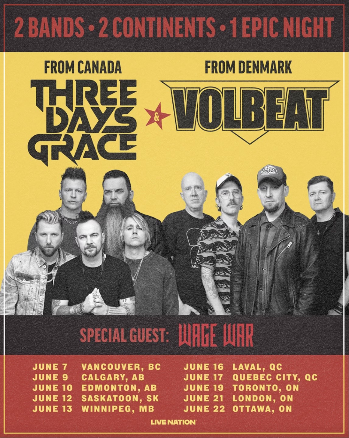 Three Days Grace And Volbeat Announce 2025 Co-Headlining Tour