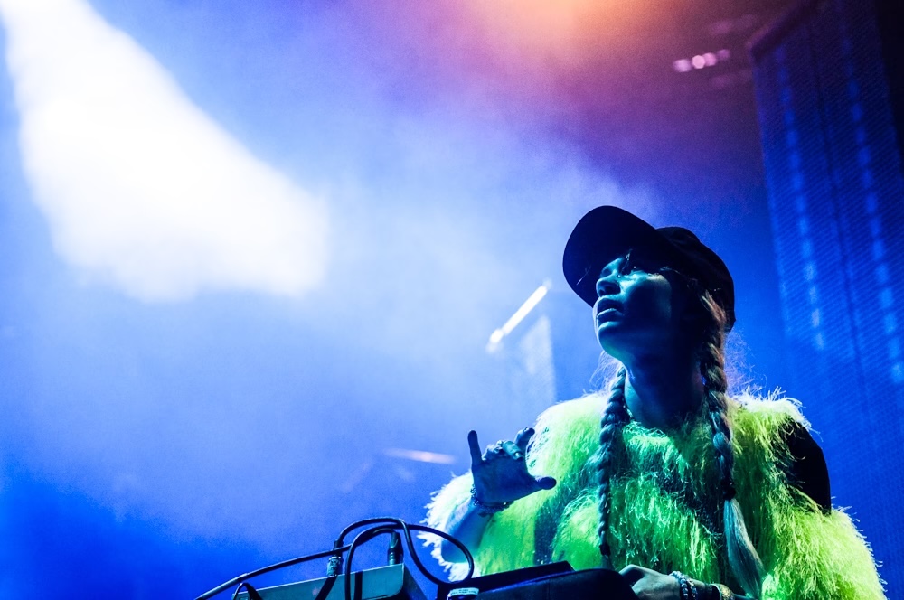 Grimes w/ Blood Diamond performing at Fullflex Express, Vancouver - concert photography by Michael Caswell