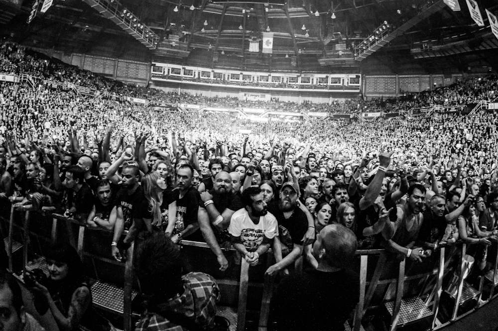Iron Maiden performing at Pacific Coliseum, Vancouver - concert photography by Michael Caswell