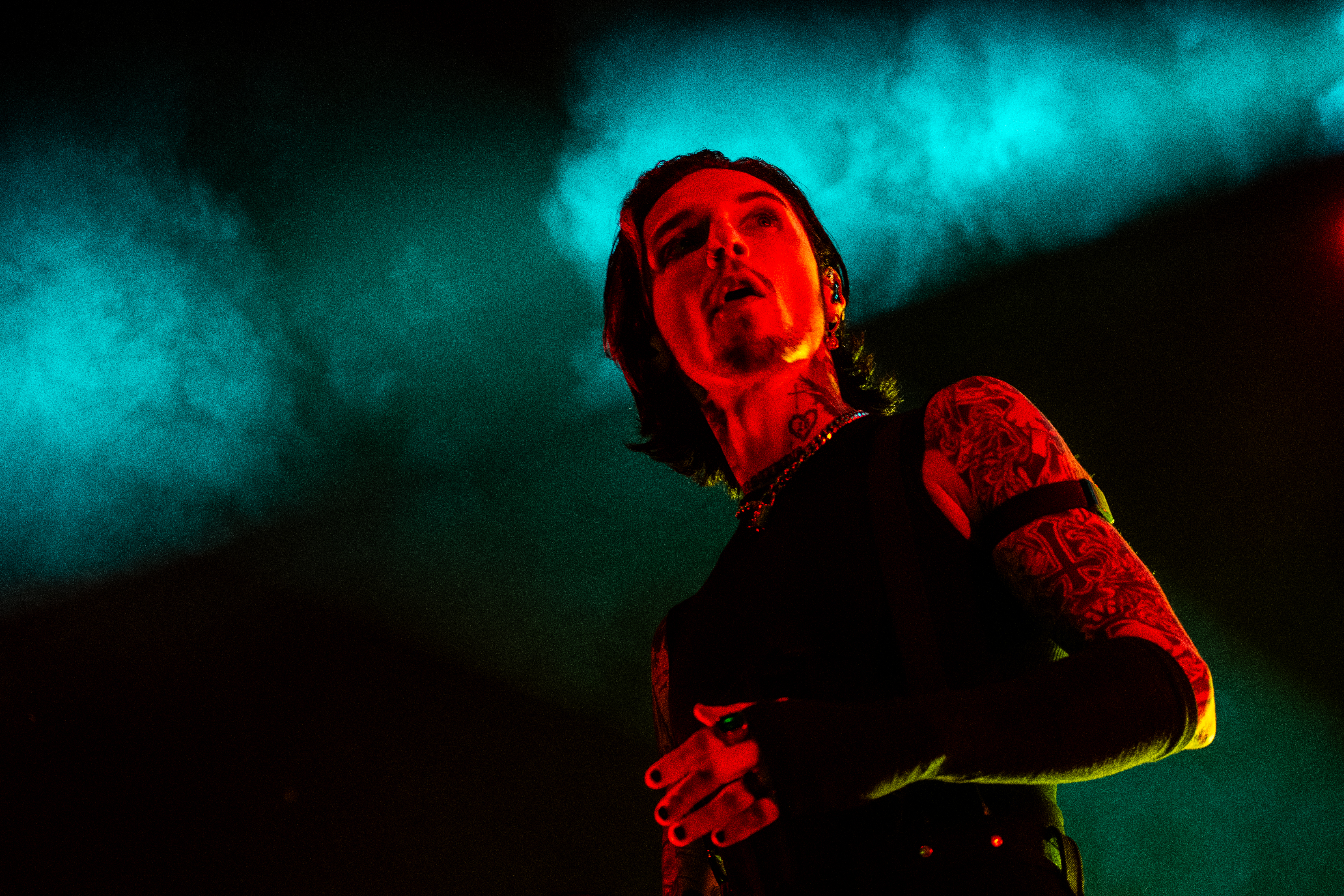 Black Veil Brides performing at Doug Mitchell Thunderbird Sports Centre, Vancouver - concert photography by Michael Caswell