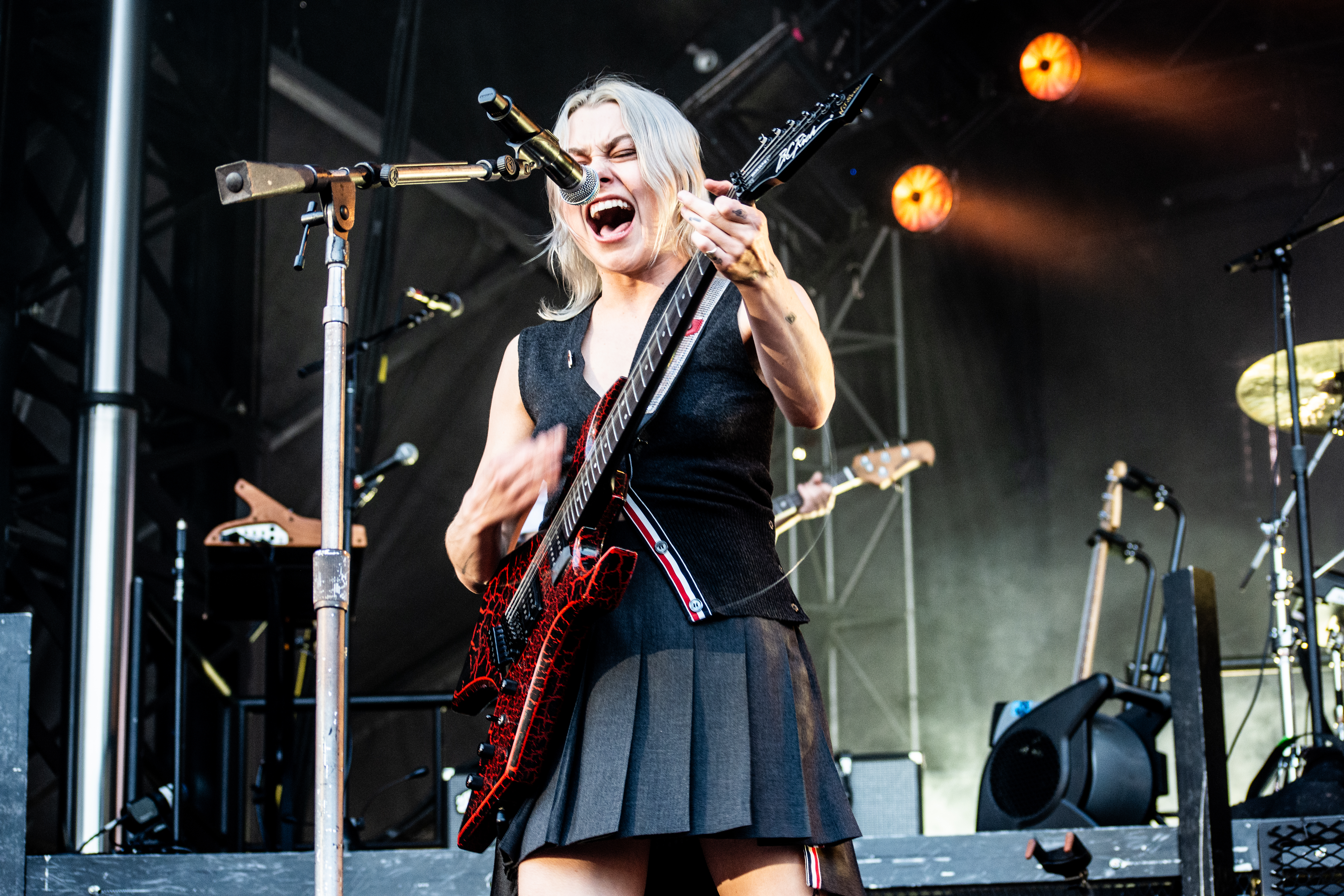 Boygenius performing at PNE Amphitheatre, Vancouver - concert photography by Michael Caswell