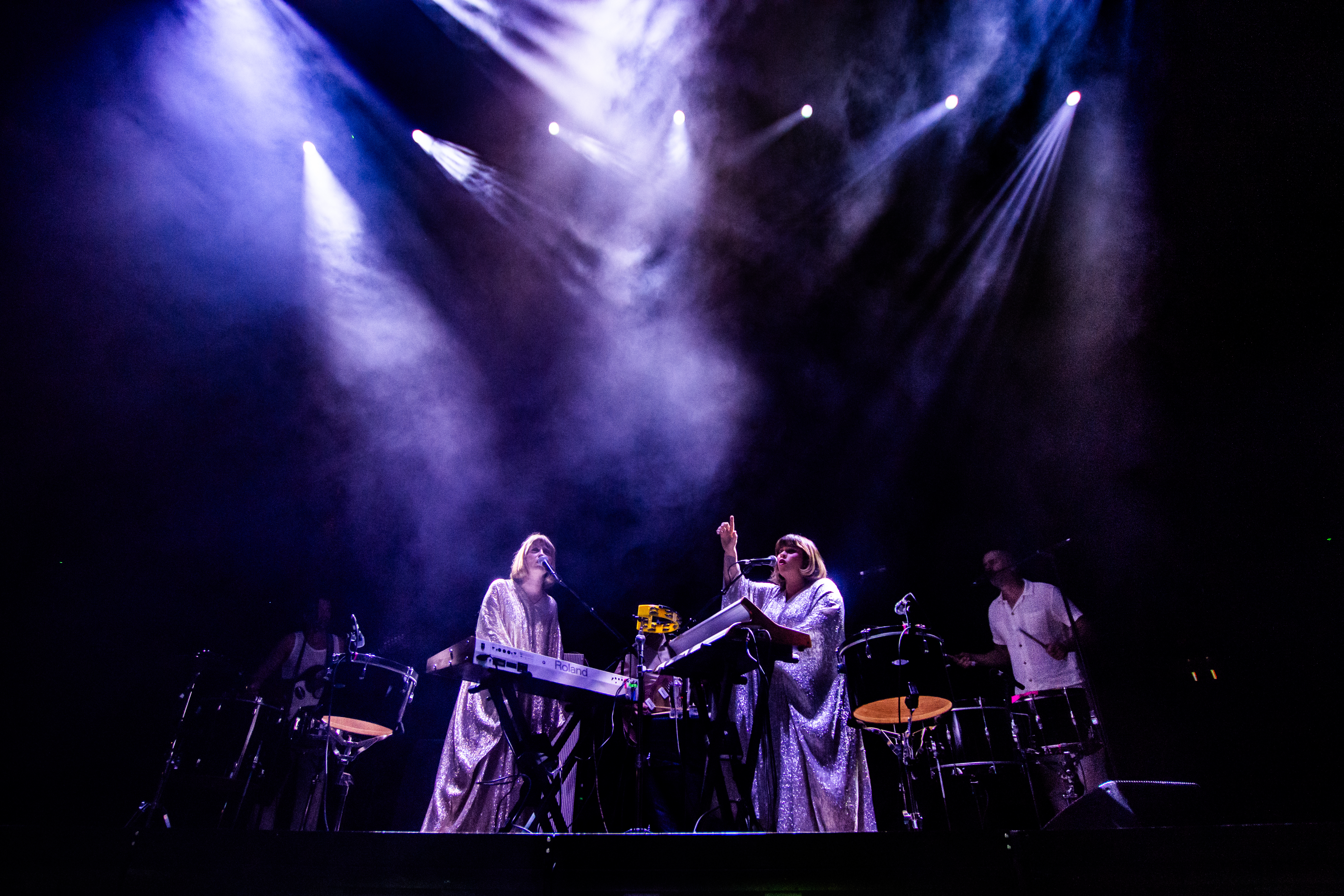 Lucius performing at Rogers Arena, Vancouver - concert photography by Michael Caswell