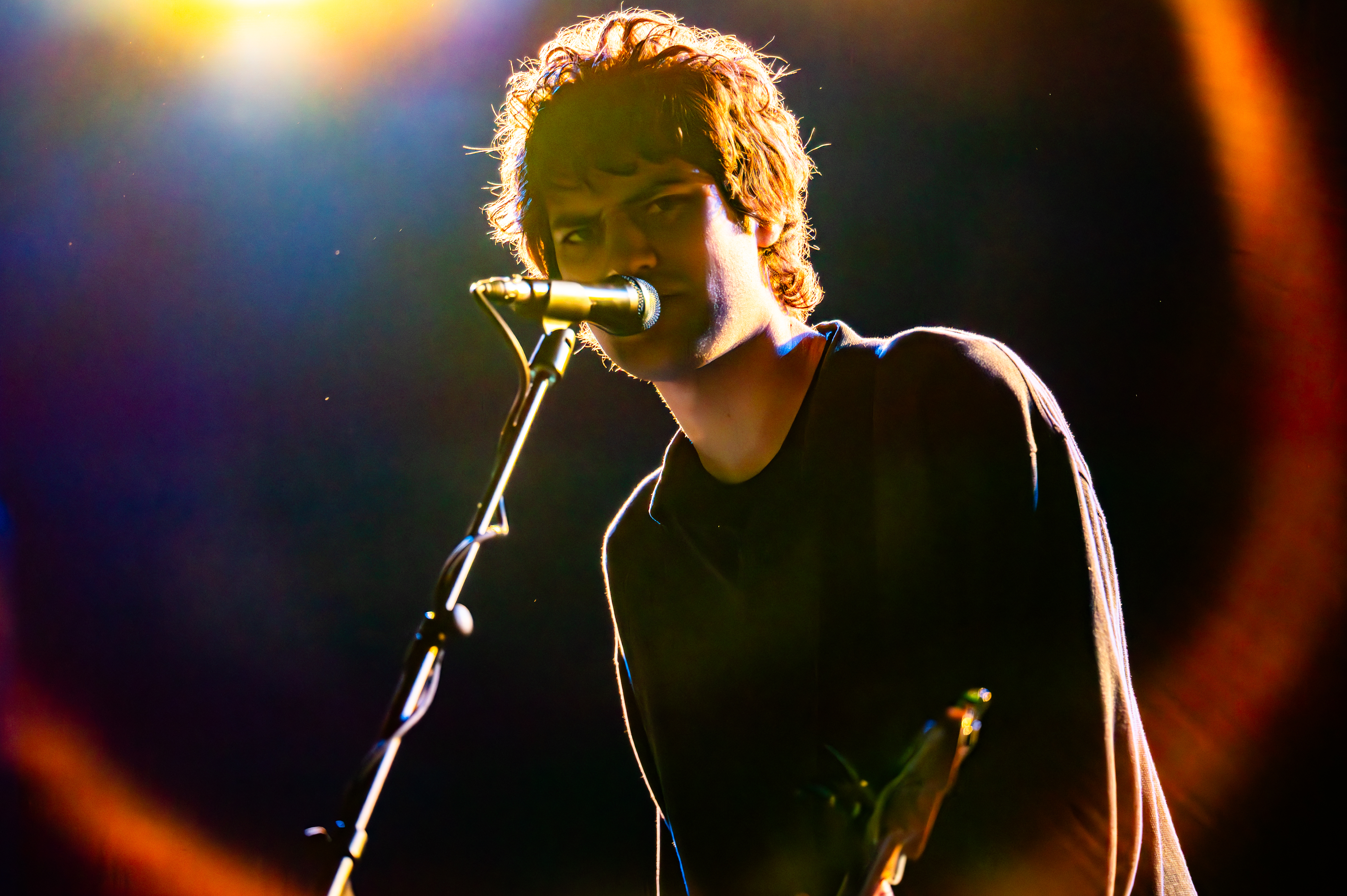 MJ Lenderman performing at Malkin Bowl, Vancouver - concert photography by Michael Caswell