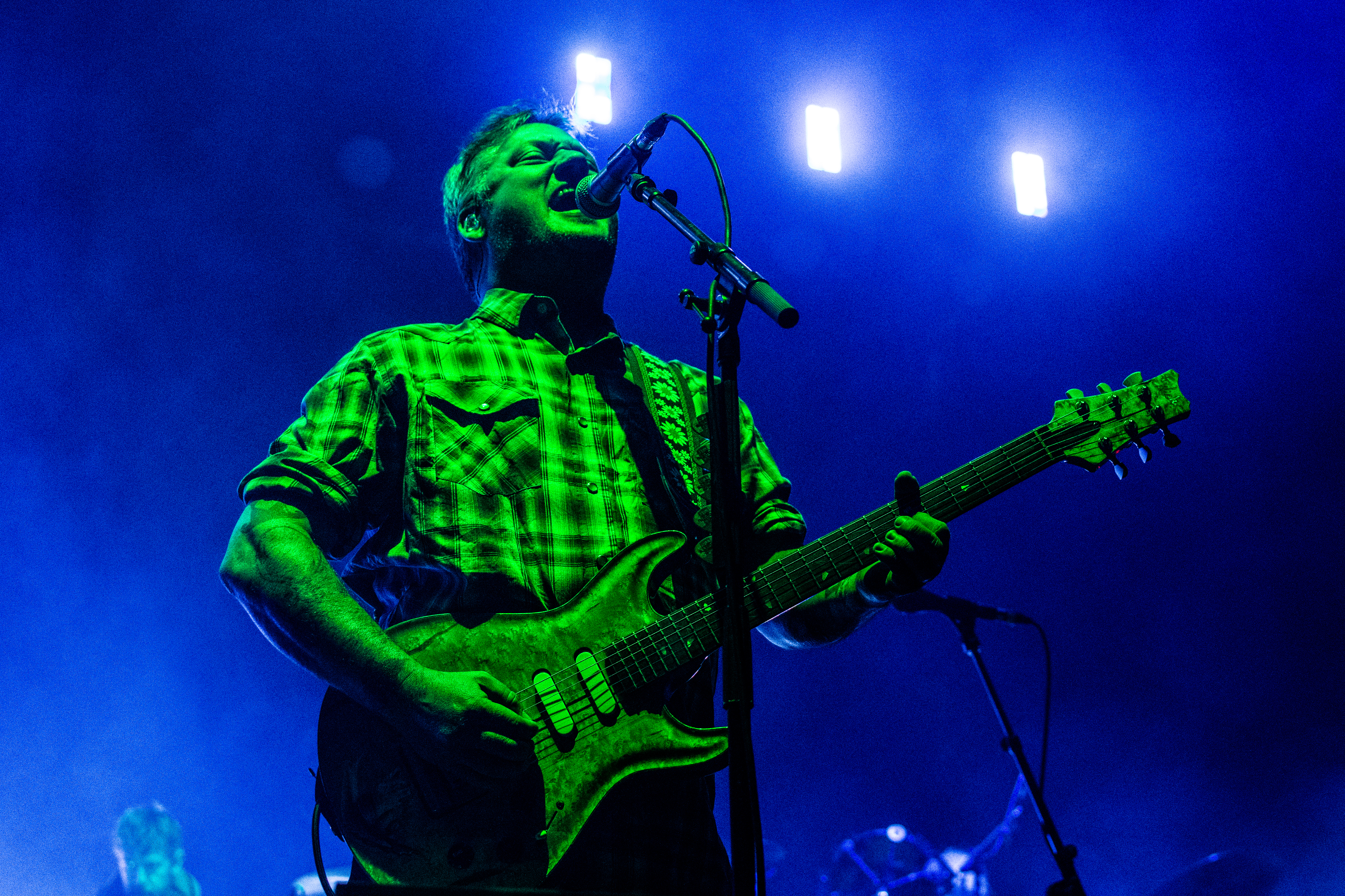 Modest Mouse performing at Doug Mitchell Thunderbird Sports Centre, Vancouver - concert photography by Michael Caswell