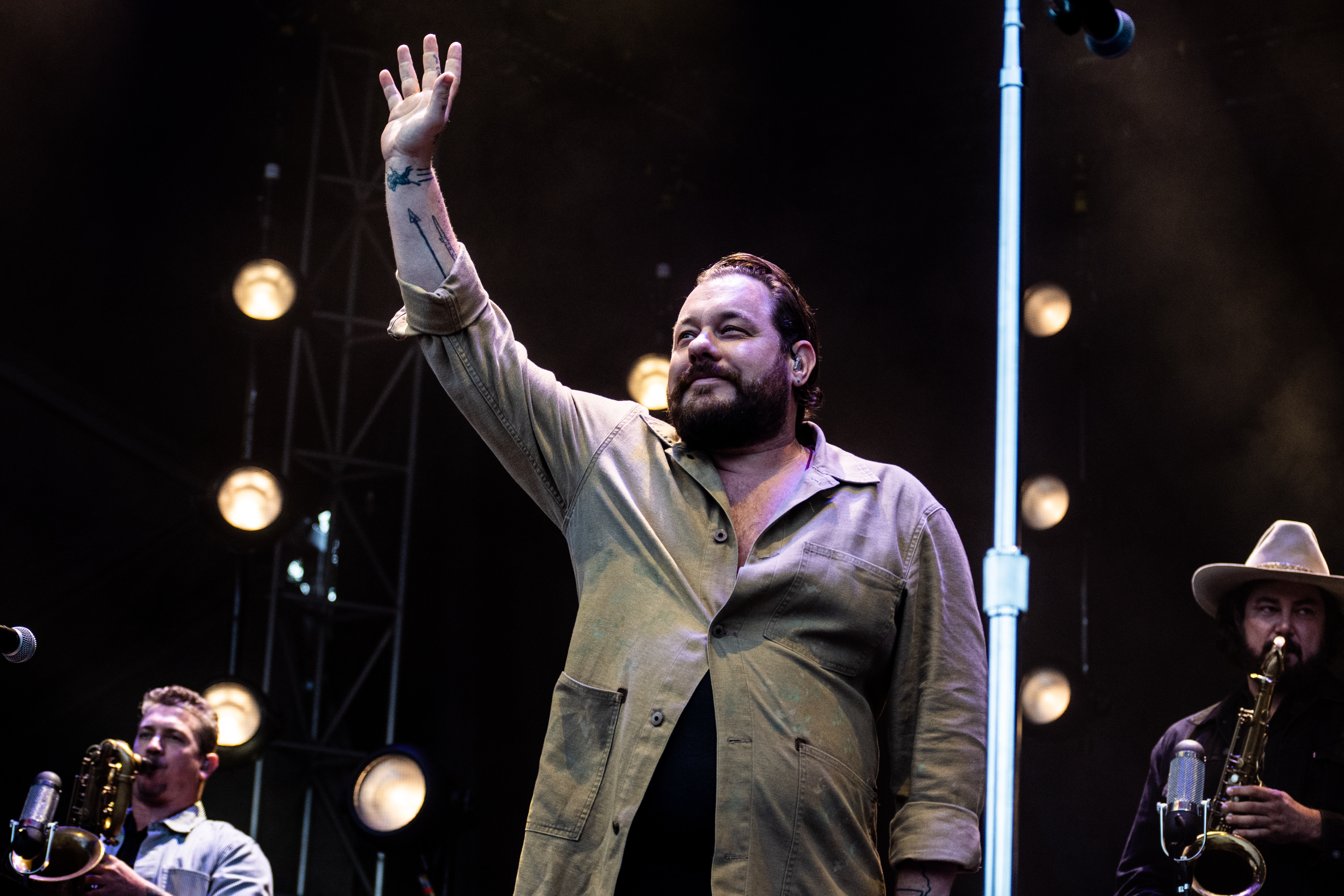 Nathaniel Rateliff & The Night Sweats performing at PNE Amphitheatre, Vancouver - concert photography by Michael Caswell