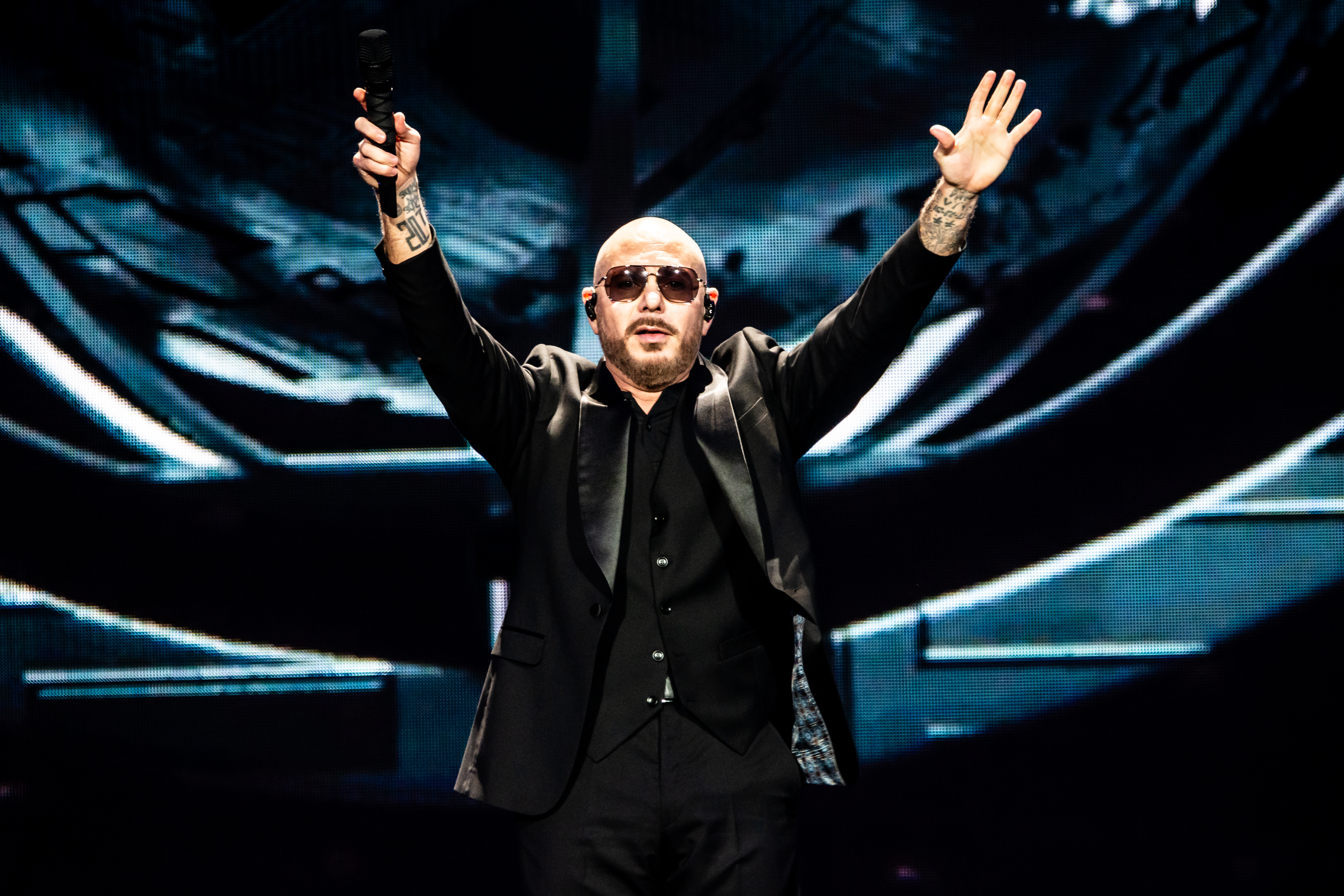 Pitbull performing at Rogers Arena, Vancouver - concert photography by Michael Caswell