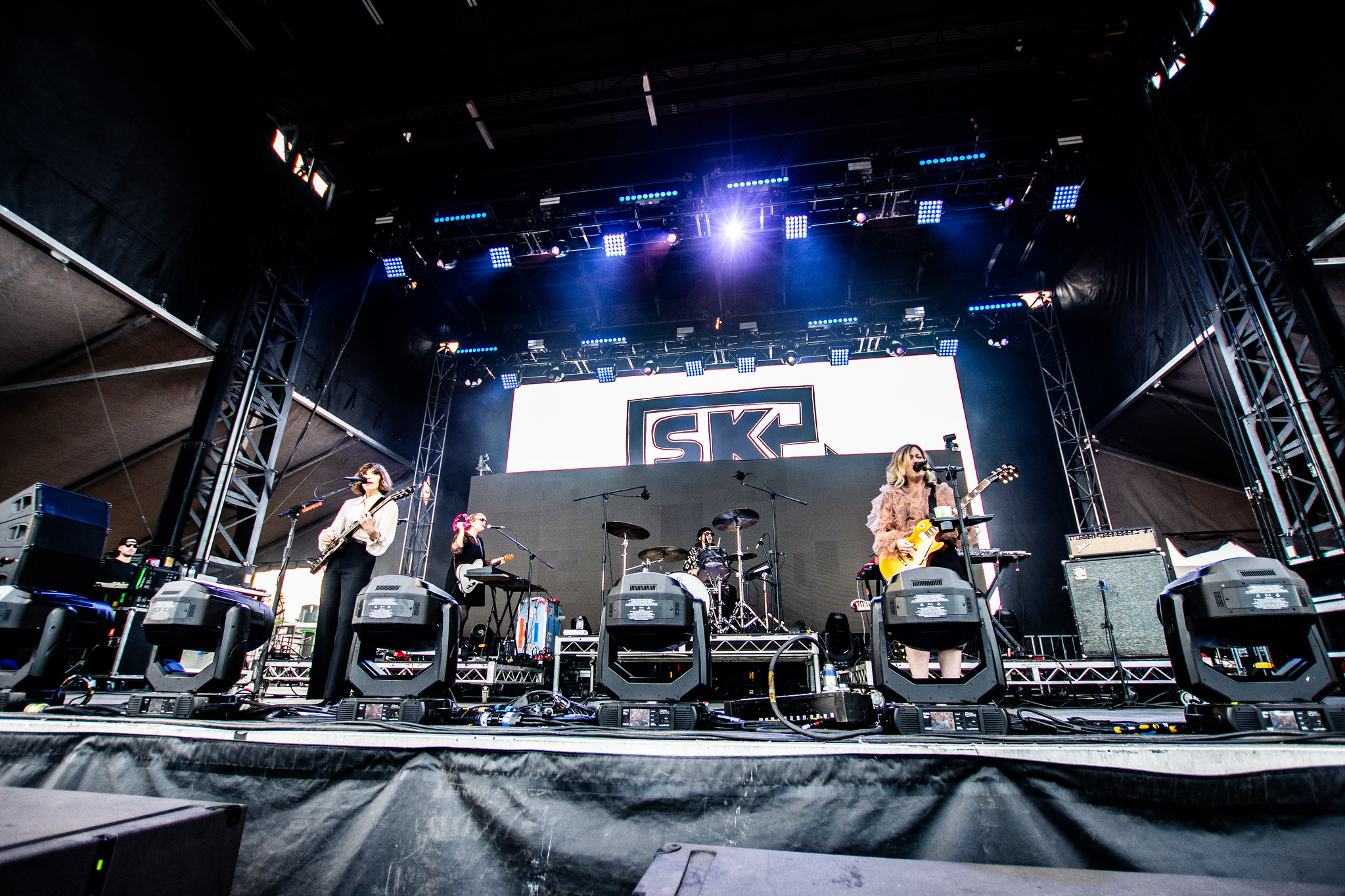 Sleater-Kinney performing at Rifflandia Music Festival, Vancouver - concert photography by Michael Caswell