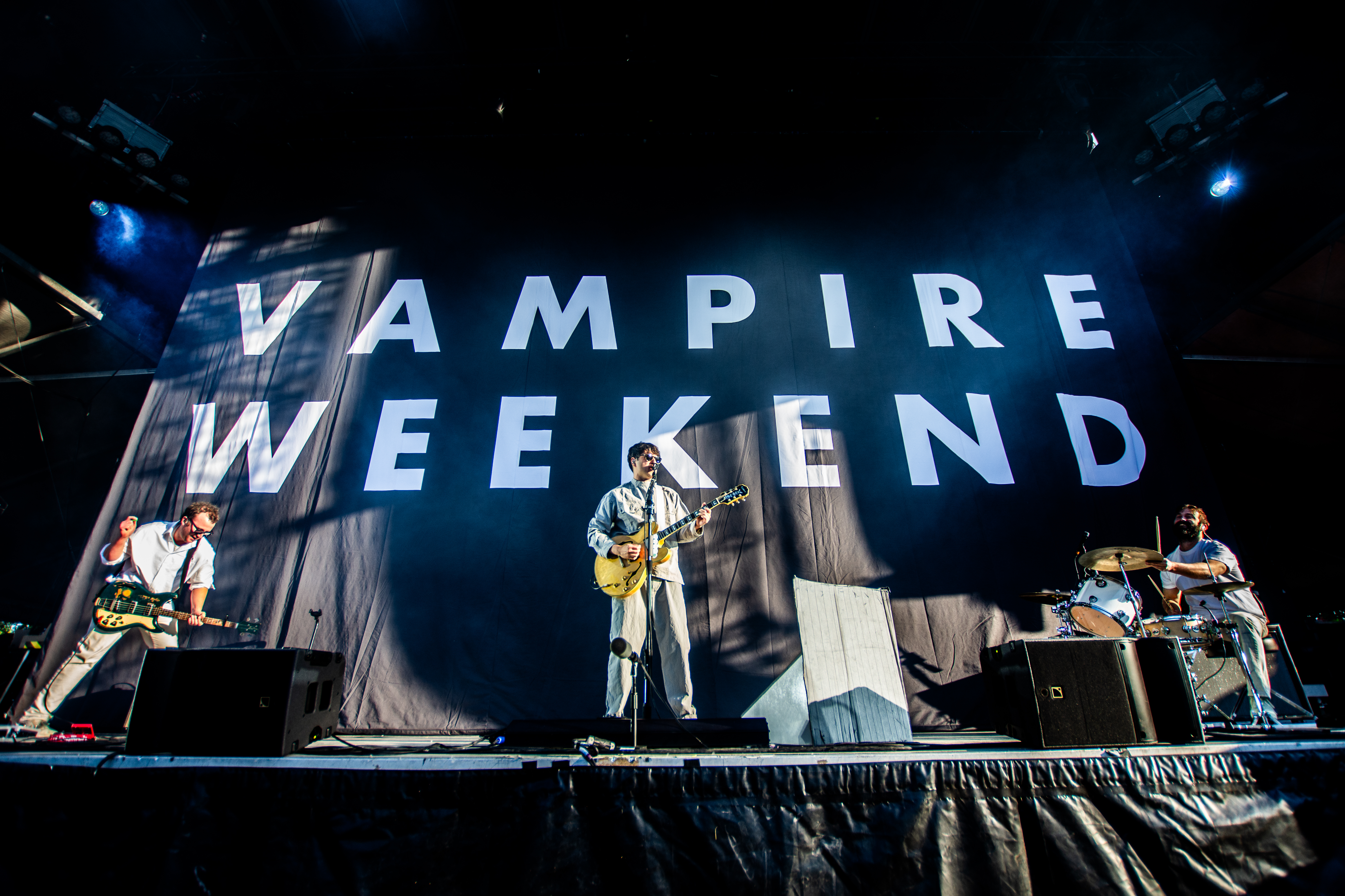 Vampire Weekend performing at Deer Lake Park, Vancouver - concert photography by Michael Caswell