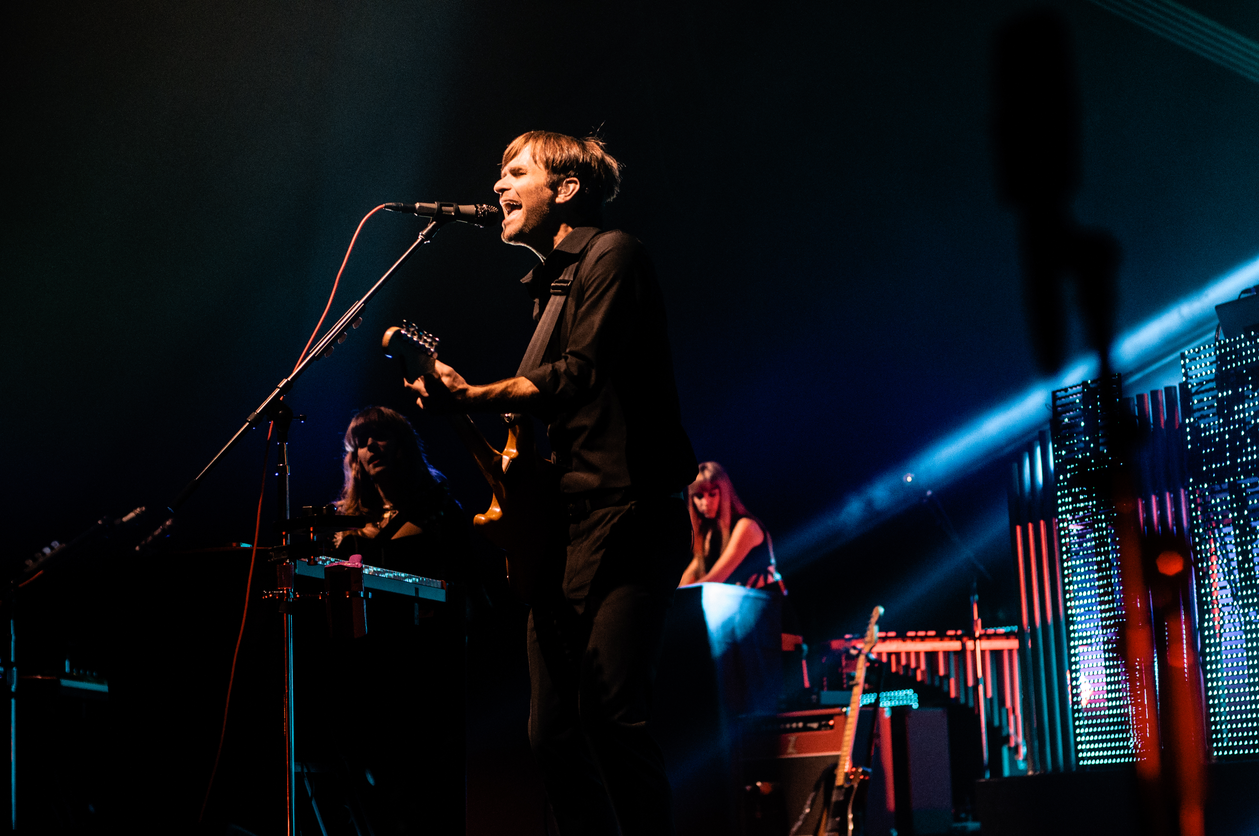 The Postal Service performing at Queen Elizabeth Theatre, Vancouver - concert photography by Michael Caswell