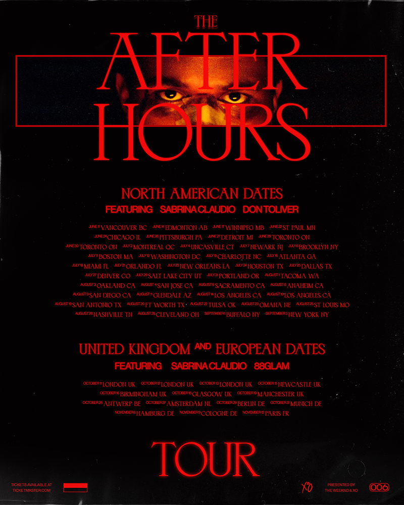 News The Weeknd Announces The After Hours Tour SCENE IN THE DARK