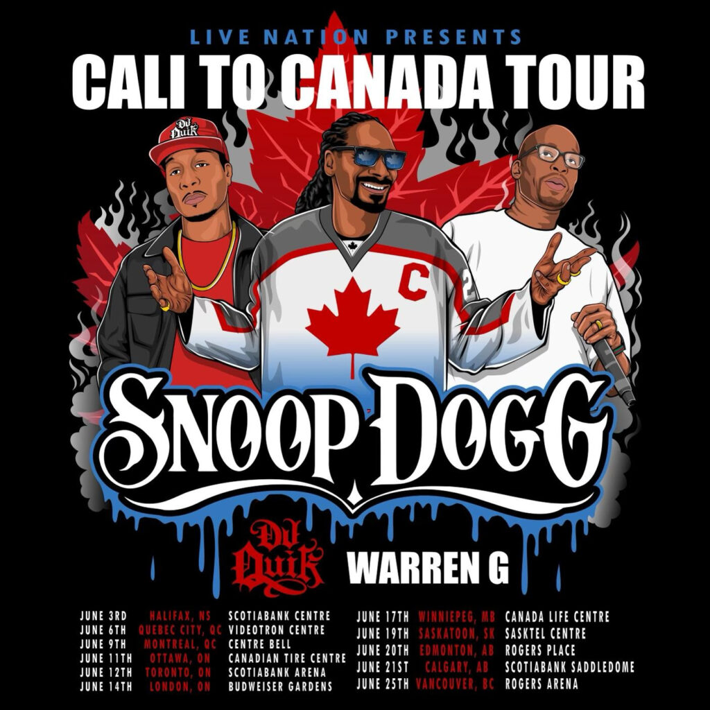 News: Legendary Rapper Snoop Dogg Announces Cali To Canada Tour