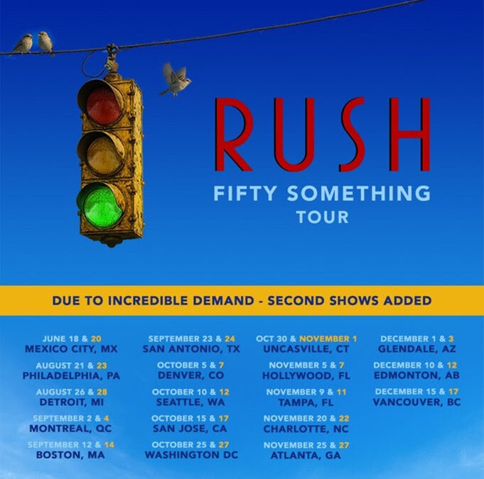 News: Rush Add Second Shows To The Newly Announced 17 City Run & Reveals Additional Mexico City Show Performance Due To Incredible Demand
